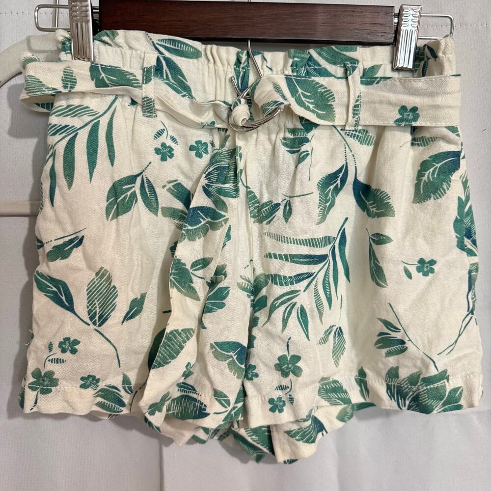 Cali 1850 Pull On Stretch Linen Blend Shorts XS Beach Vacation Comfort